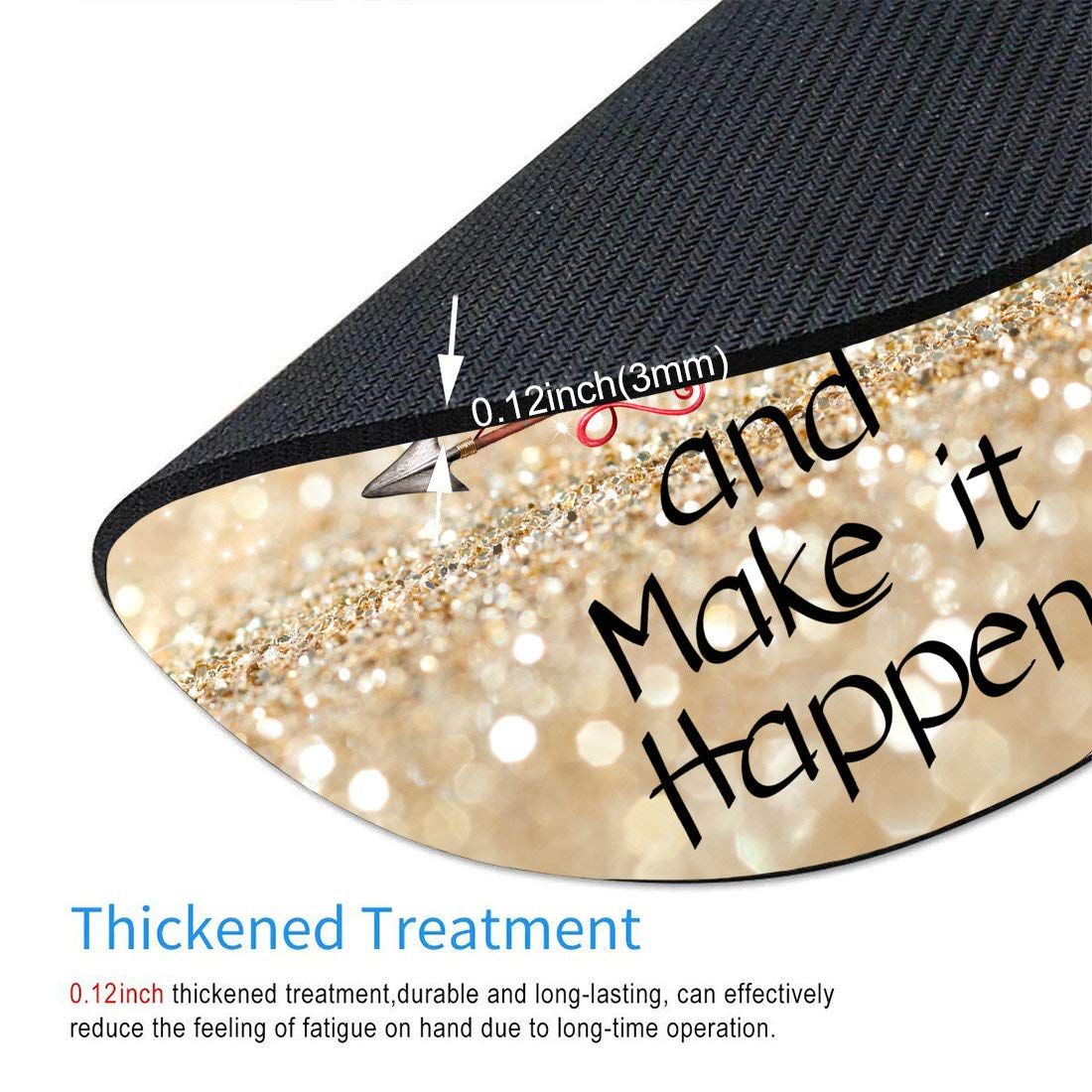 Custom Round Gaming Mouse Pad with Motivational Quote - 