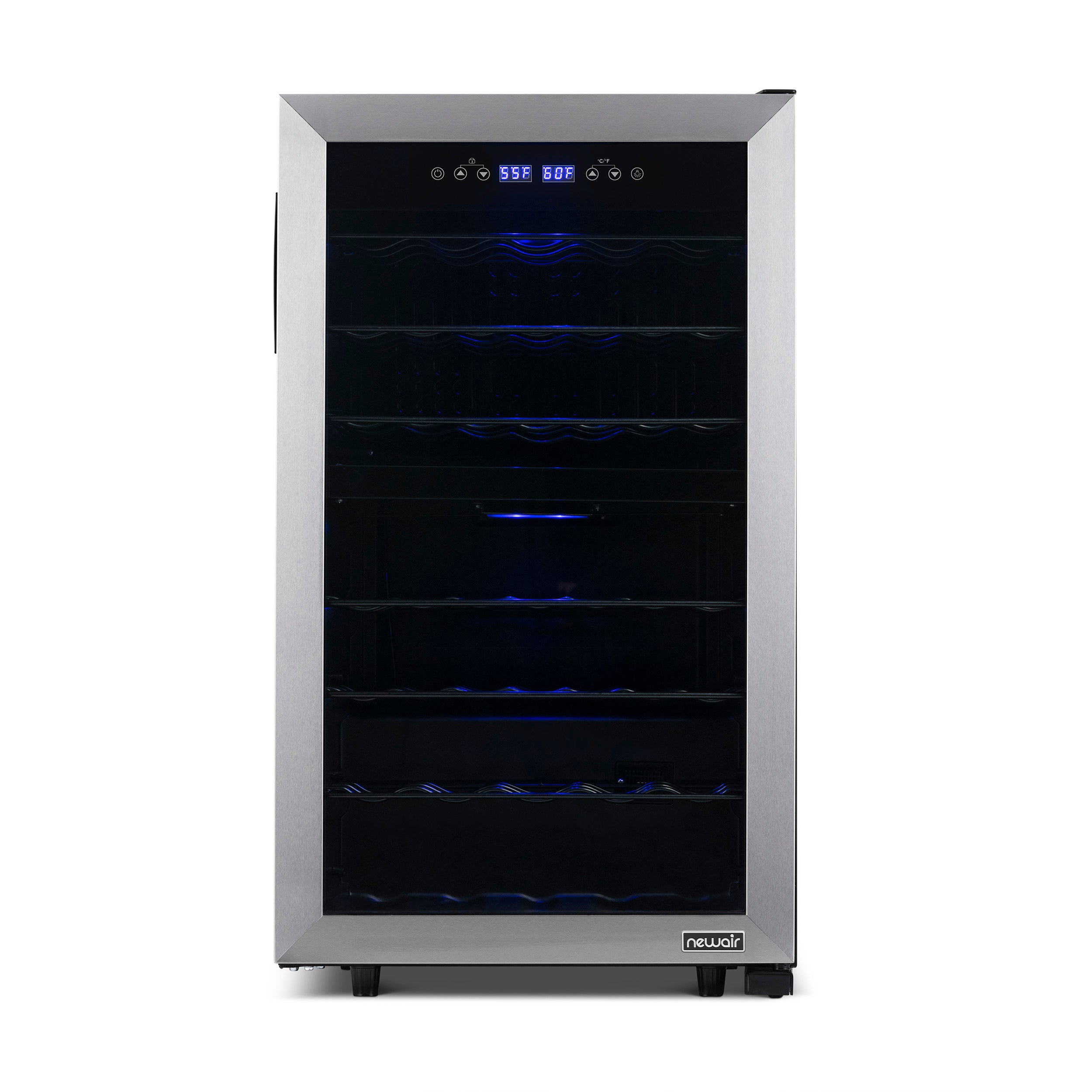 Newair® 43 Bottle 18.9 Stainless Steel Freestanding Dual Zone Wine Cooler Refrigerator - Perfect for Home Bars, Wine Cellars, and Entertaining Guests