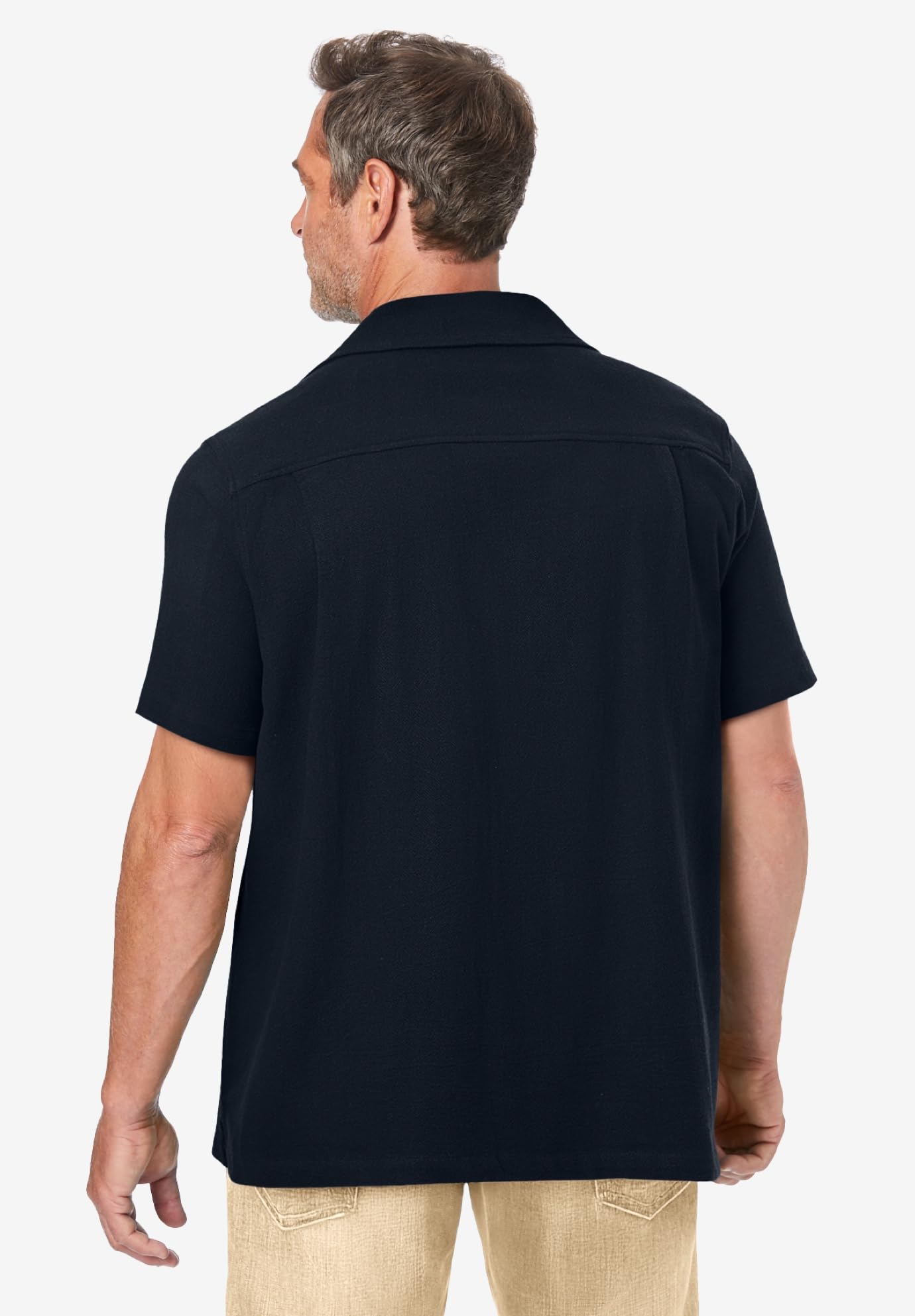 KingSize Men's Big & Tall Gauze Camp Shirt - Lightweight Summer Casual Button Down Shirt for Outdoor Activities, Beach & Travel