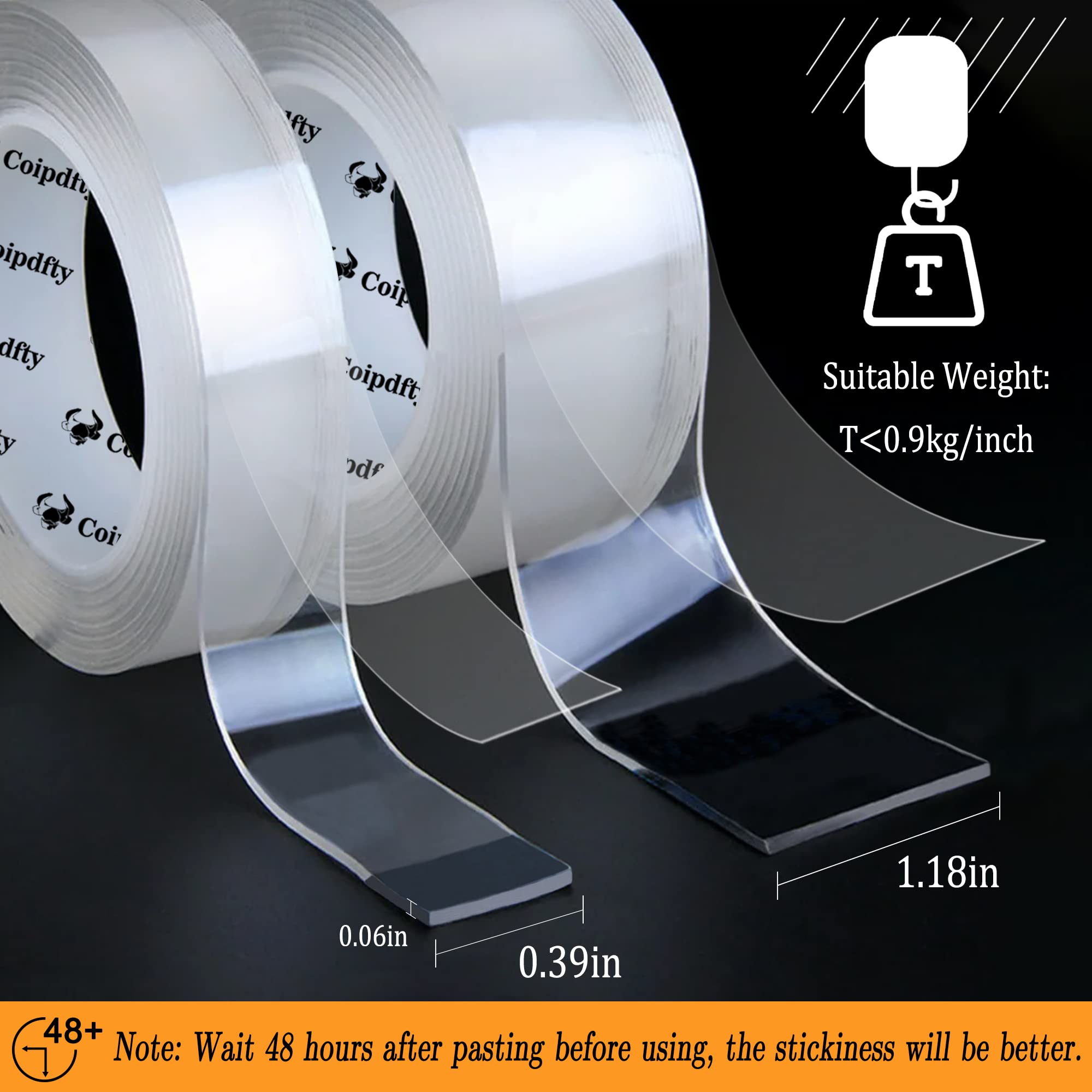 Strong Double Sided Tape for Walls - Removable Heavy Duty Mounting Adhesive for Posters, Photos & Wall Decor - Perfect for Home, Office & Dorm Room Organization