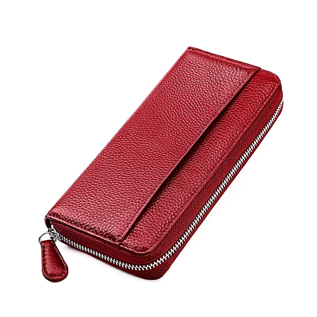 RFID Blocking Genuine Leather Women's Wallet - Zip Around Clutch Wristlet with Long Purse Design | Perfect for Travel, Shopping & Everyday Use