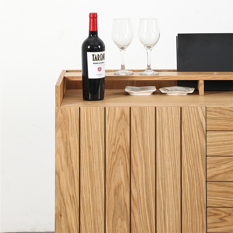 ZANE 100cm Natural Oak Sideboard Buffet Cabinet - Modern Dining Room Storage for Dishes, Linens & Entertaining Essentials