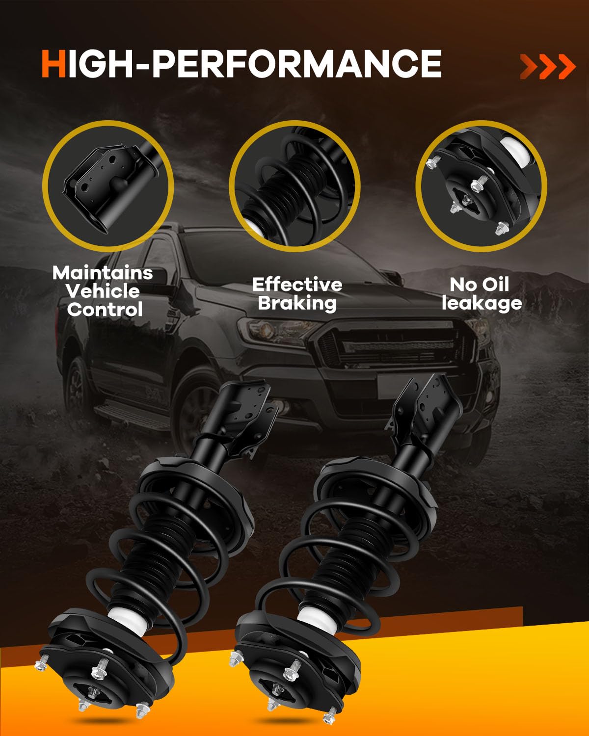 OCPTY Complete Struts Assembly Shocks Replacement Suspension Kit (Set of 2) - Compatible with 2000-2003 Mazda Protege & 2002-2003 Mazda Protege5 | OE Numbers 171425 & 171424 | Perfect for Smooth Ride & Enhanced Vehicle Stability