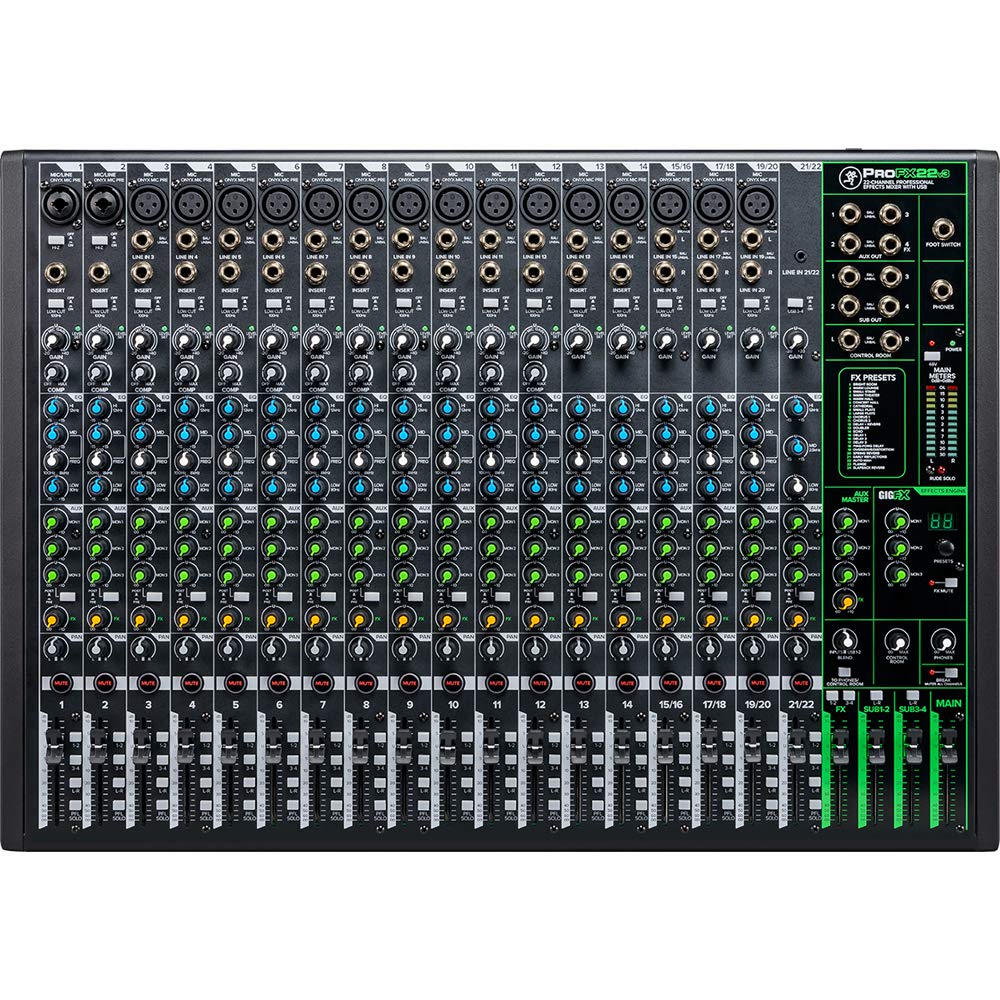 Mackie ProFX22v3 22-Channel Professional Audio Mixer with USB, Tascam Closed-Back Studio Headphones & Deco Gear Hard Case Bundle - Perfect for Live Performances, Studio Recording & Podcasting