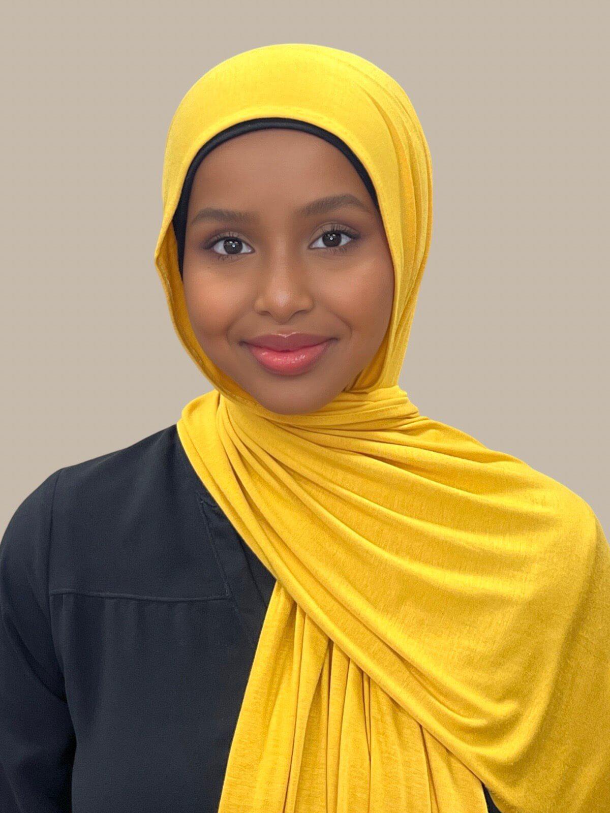 Classic Jersey Hijab Mustard - Soft & Comfortable Muslim Headscarf for Women - Perfect for Daily Wear, Prayer, and Modest Fashion