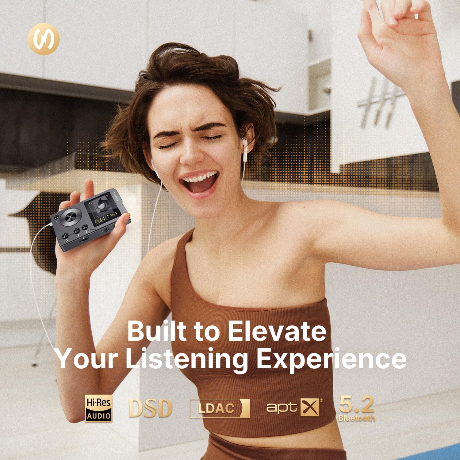 F20 HiFi MP3 Player with Bluetooth 5.2 - Lossless DSD High Resolution Digital Audio Player | 64GB Expandable to 256GB | Portable Music Player for Gym, Running, Travel & Workout