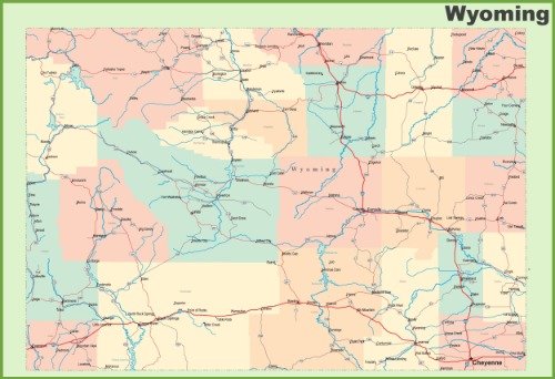 Wyoming State Road Map Glossy Poster - High-Quality Photo Banner for Wall Decor, Travel Planning & Road Trip Navigation - Perfect for Home, Office & Classroom Use