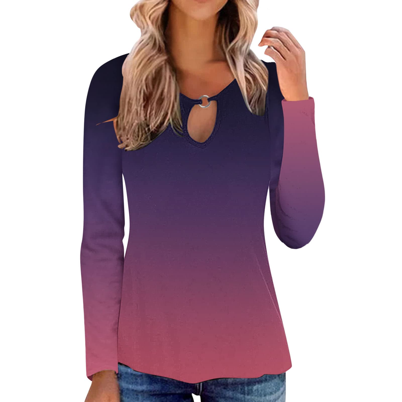Stylish Women's 3/4 Bell Sleeve Crewneck Blouse - Casual Loose Fit Tiered Tunic Top for Everyday Wear | Perfect for Office, Date Night & Weekend Outings