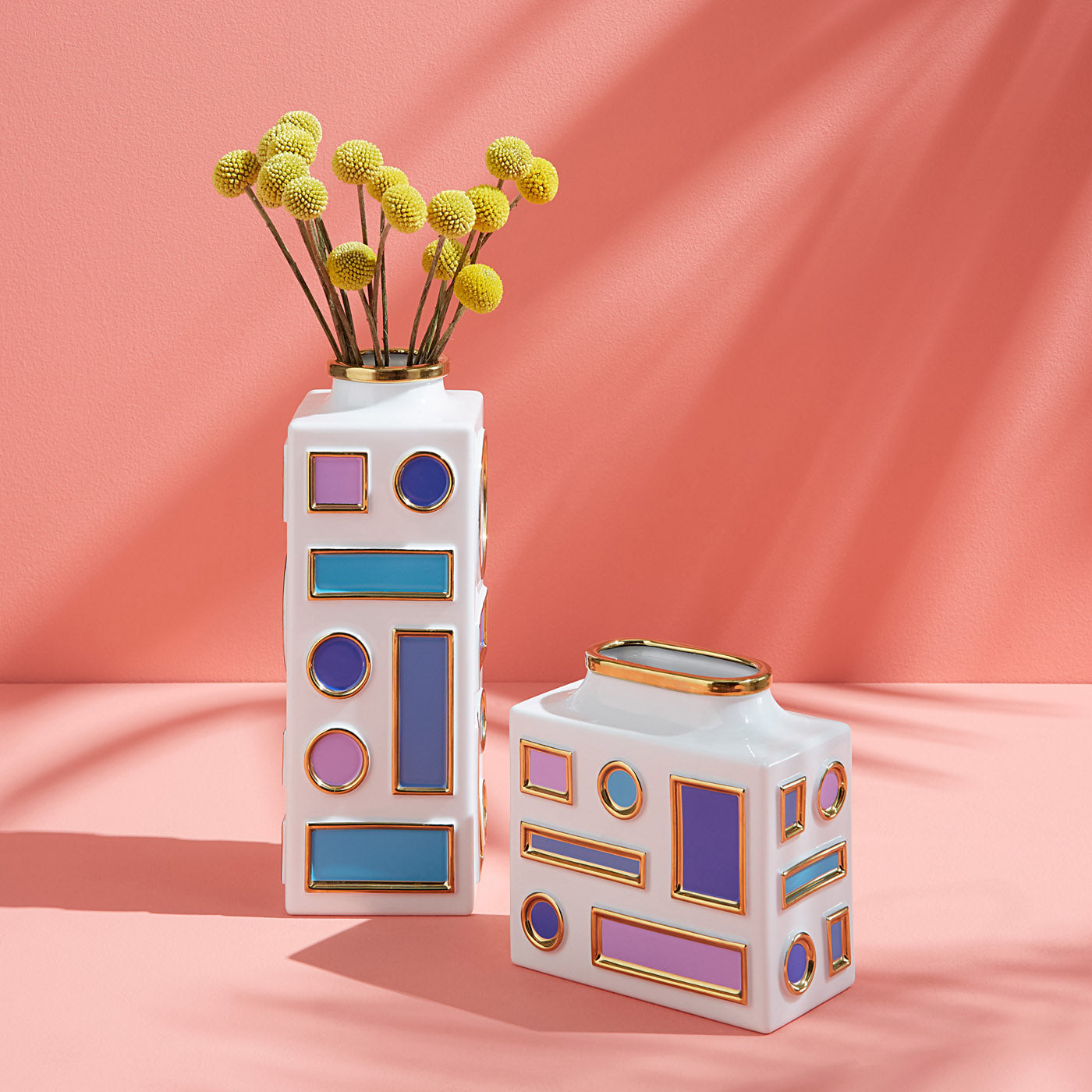 Emilio Low Vase - Modern Ceramic Flower Vase for Home Decor, Wedding Centerpieces & Tabletop Display