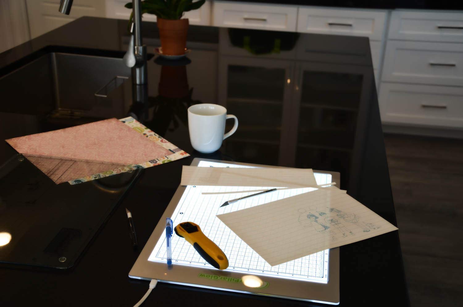 CutterPillar Glow Basic LED Light Pad - A4 Ultra-Thin LED Tracing Light Box for Artists, Designers & Hobbyists - Perfect for Drawing, Sketching, Calligraphy & Tattoo Stenciling