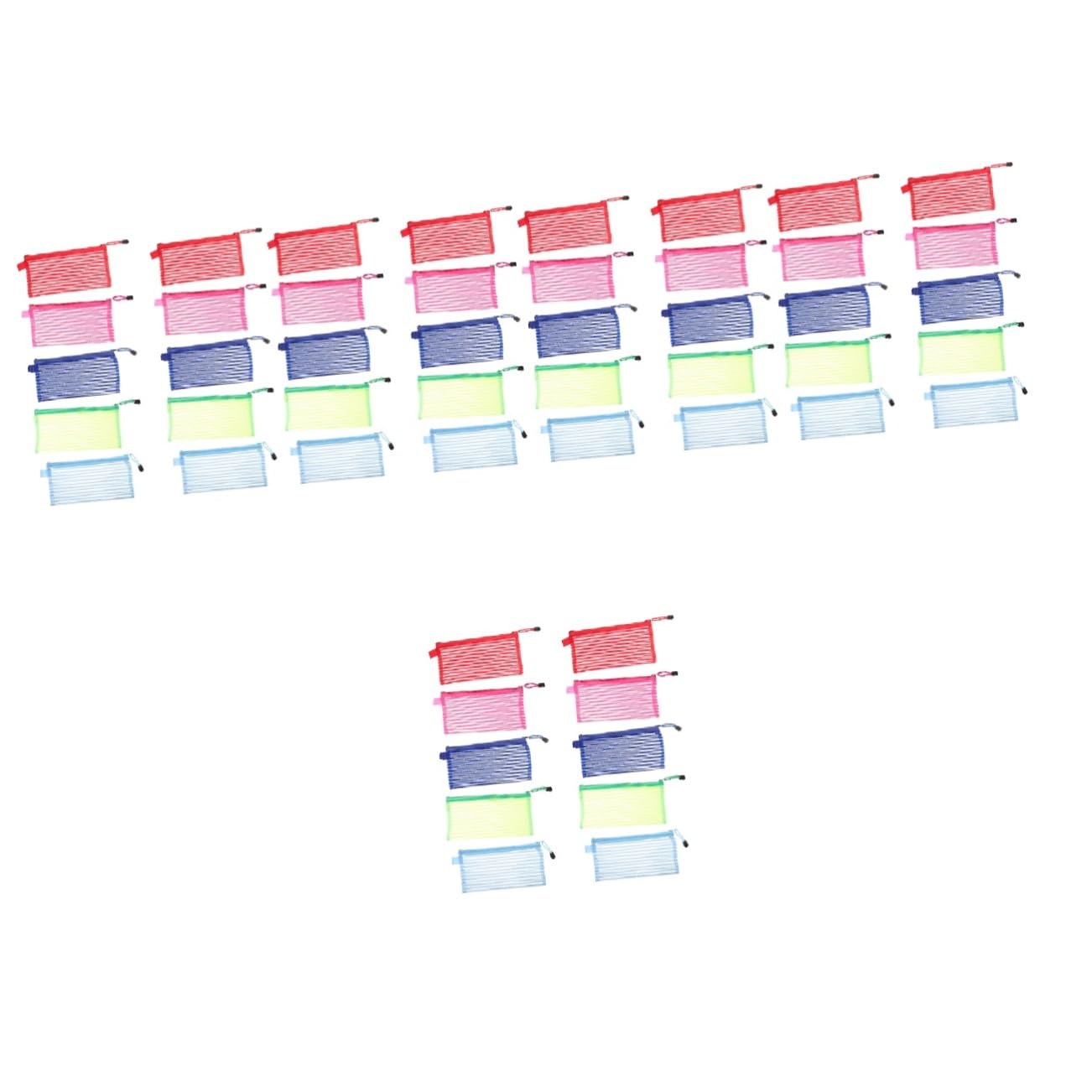 NUOBESTY 50 Pcs Mesh Document Pouch Organizer - Waterproof Bill Bags, High Capacity Pen Storage Envelopes for School, Office & Travel Supplies | Perfect for Students, Teachers & Professionals
