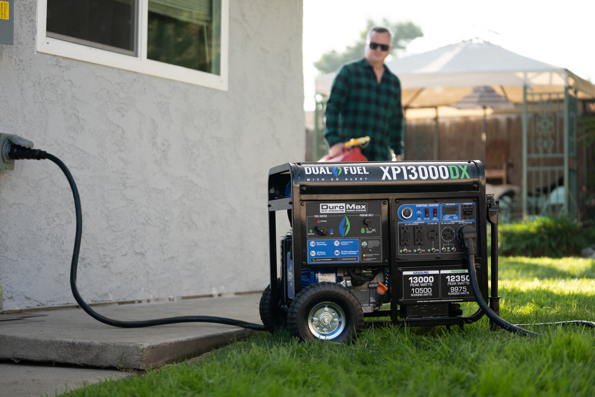 13,000W Dual Fuel Portable Generator with CO Alert - Reliable Backup Power for Home, Camping & Emergency Use