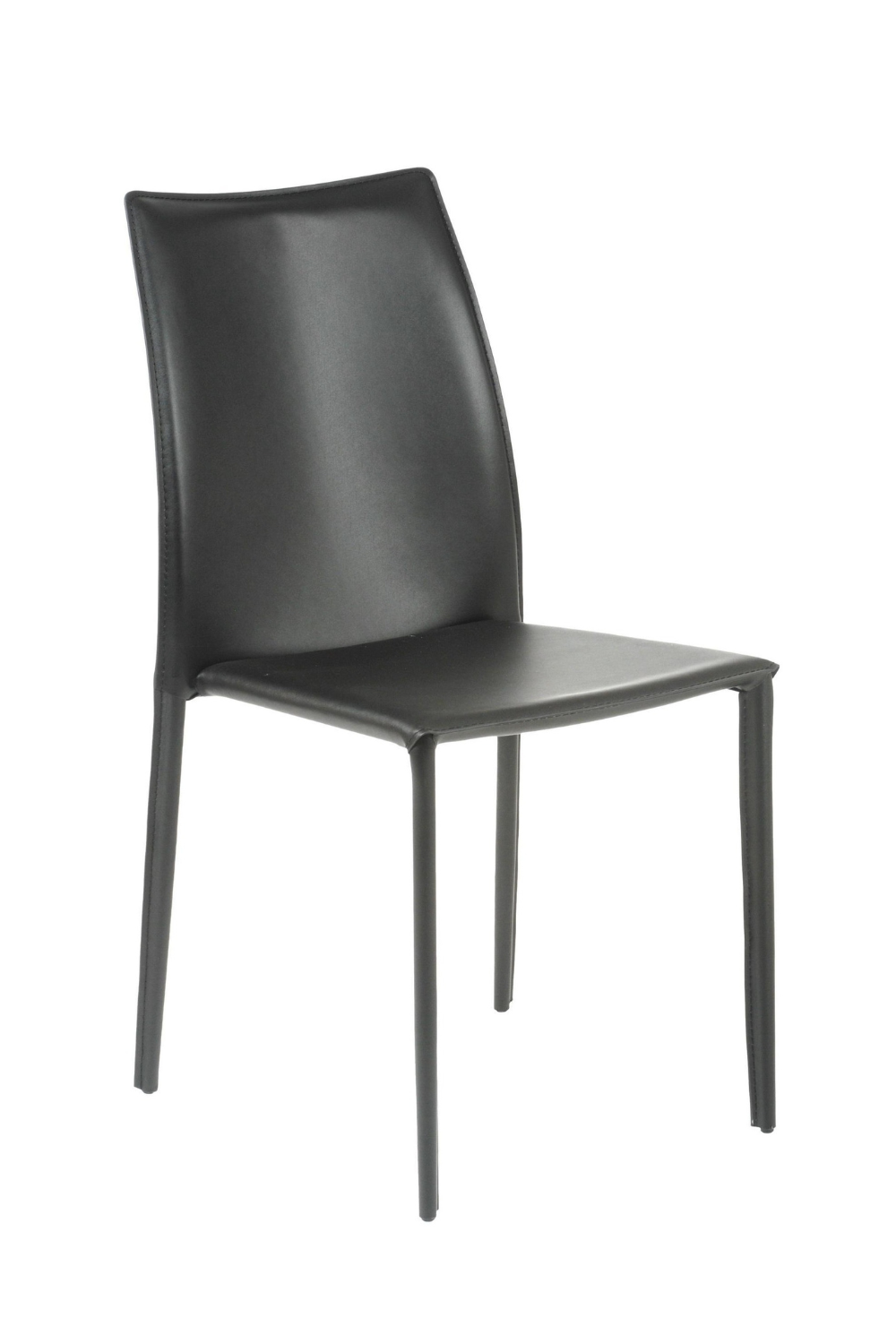 Euro Style Dalia Stacking Side Leather Chairs - Set of 2, Modern Stackable Dining Chairs for Small Spaces, Kitchen, Office or Outdoor Use