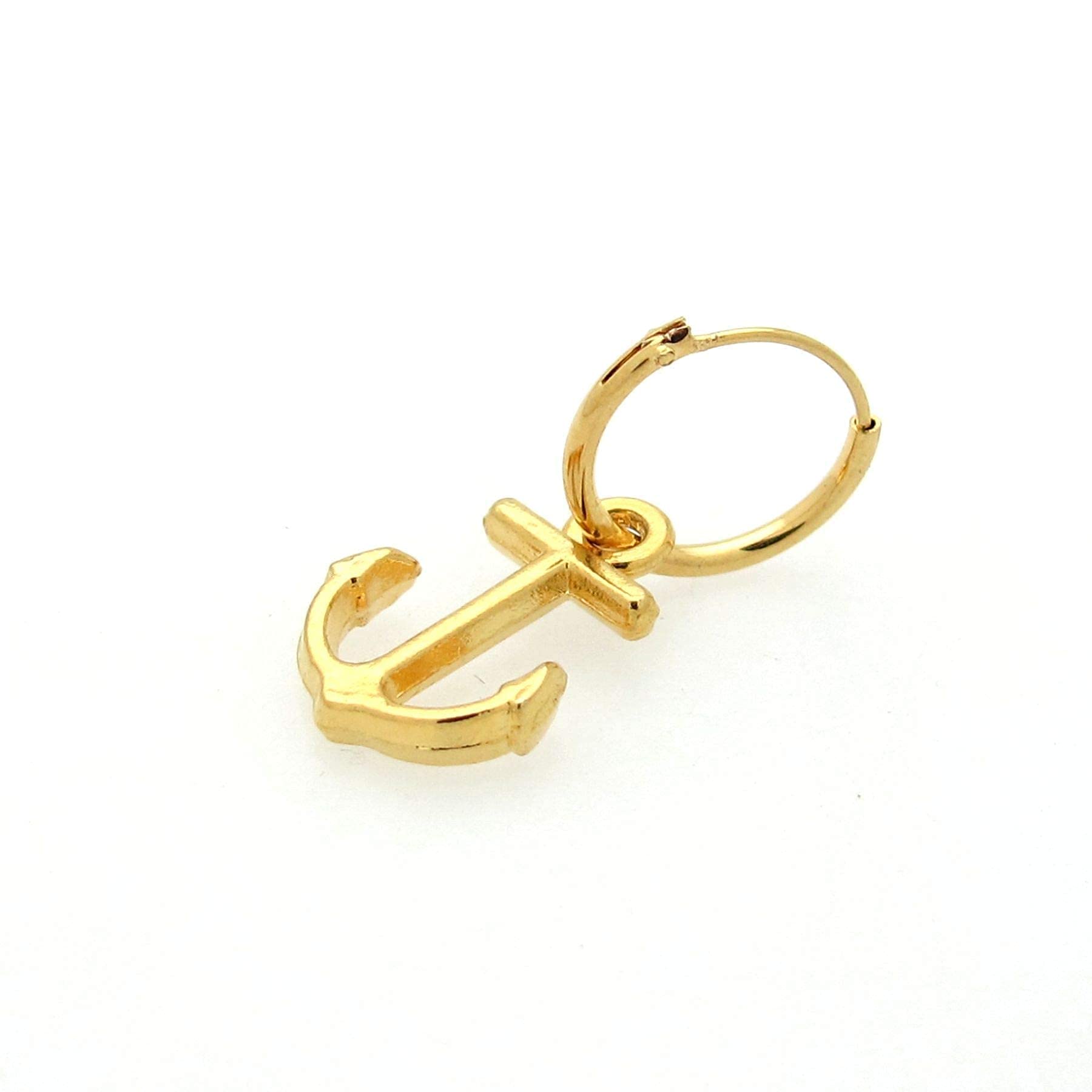Sterling Silver Anchor Hoop Earrings for Men - Nautical Jewelry, Dangle Drop Earrings - Perfect for Gifts, Casual Wear & Beach Outfits