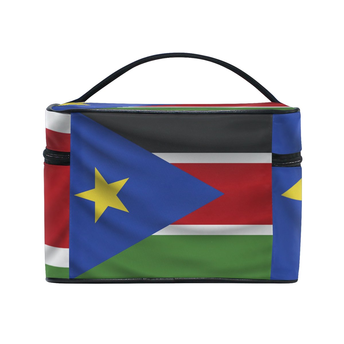 South Sudan Flag Travel Makeup Bag - Waterproof Cosmetic Organizer with Multiple Pockets for Toiletries, Cosmetics & Accessories | Perfect for Travel, Gym, Camping & Daily Use