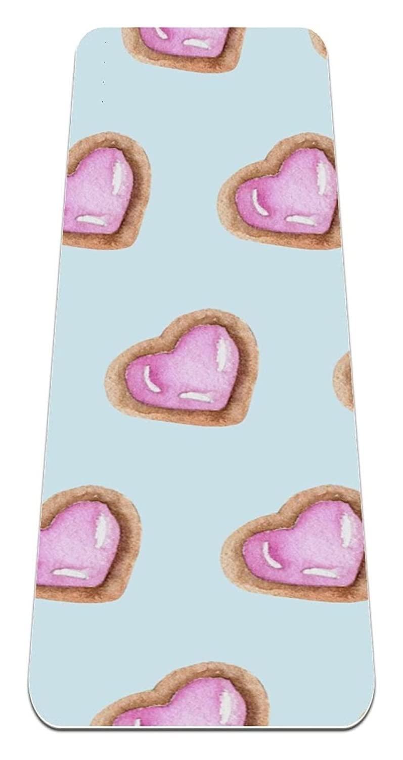VHG Innovation Eco-Friendly Non-Slip Yoga Mat - 6mm Thick Pink Heart Design with Carrying Bag for Pilates, Gym, Home Workout | Perfect for Yoga, Fitness & Exercise