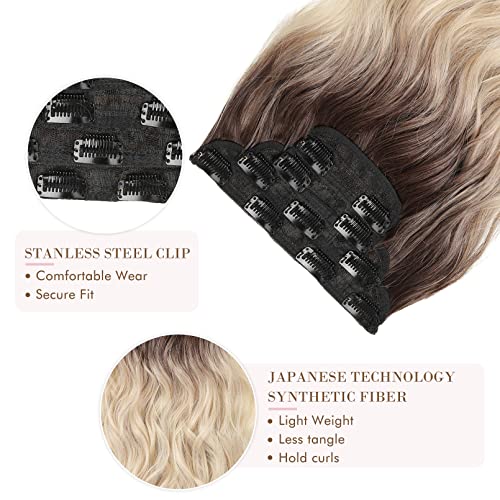 4PCS Clip-in Synthetic Hair Extensions - Long & Thick Hair Extensions for Women - Perfect for Parties, Weddings & Everyday Styling