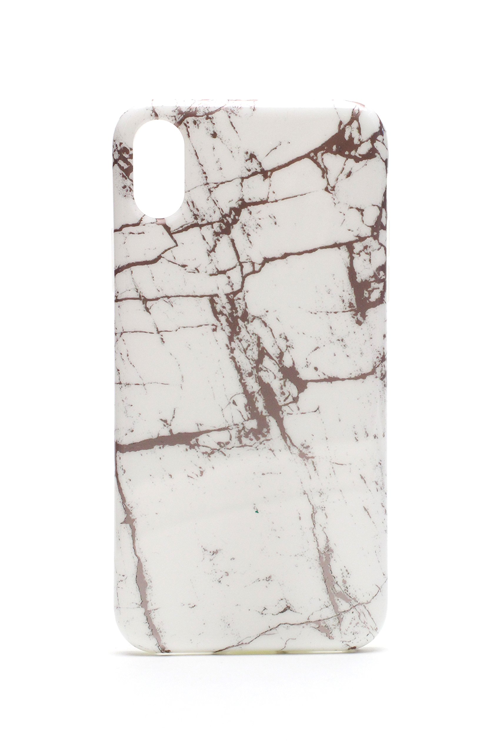Premium Glossy Marble Phone Case for iPhone X - Elegant White Protective Cover | Perfect for Everyday Use, Office & Special Occasions