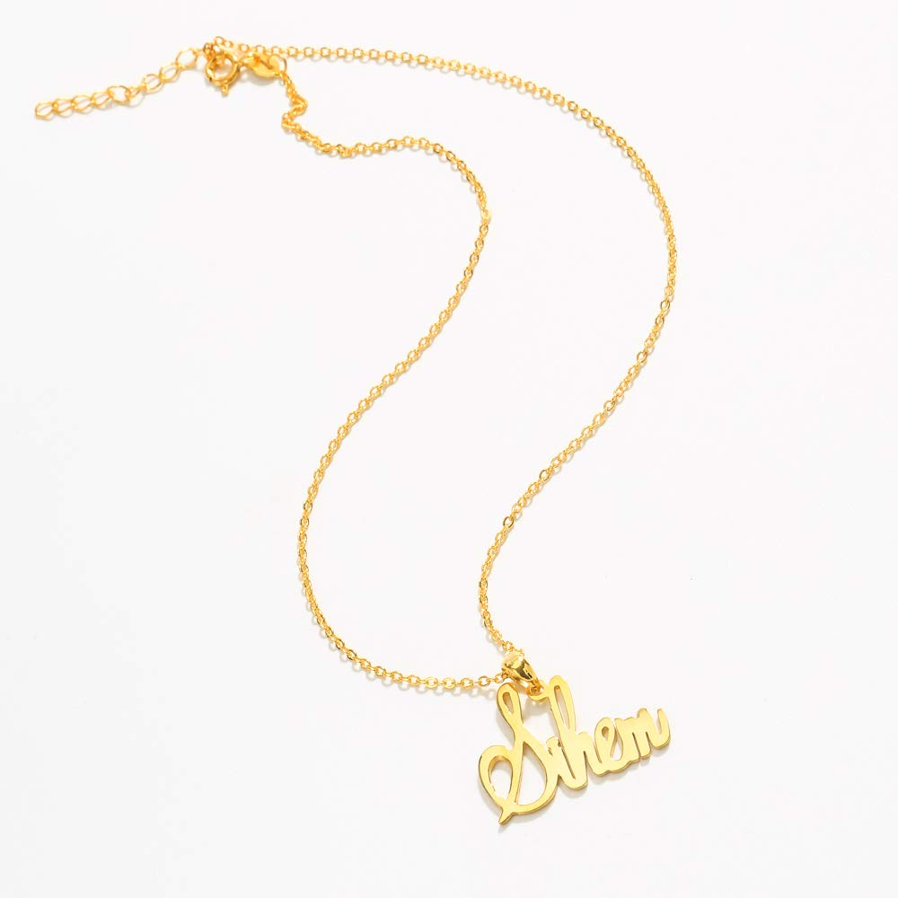 Personalized Rose Gold Name Necklace with Rolo Chain - Custom Engraved Jewelry for Women - Perfect Birthday Gift, Anniversary Present & Everyday Fashion Accessory