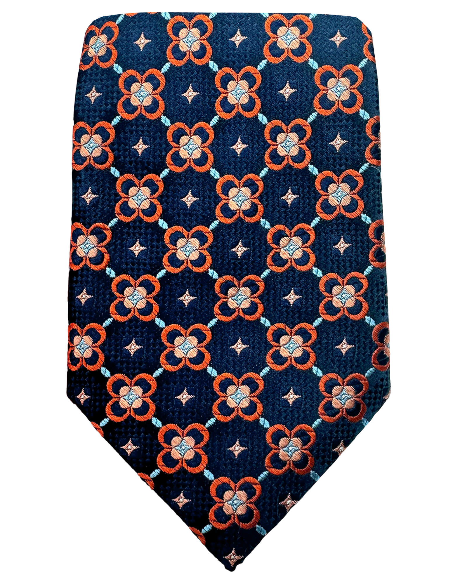 DÉCLIC Noah Patterned Orange Tie for Men - Stylish Necktie for Business, Wedding & Formal Occasions