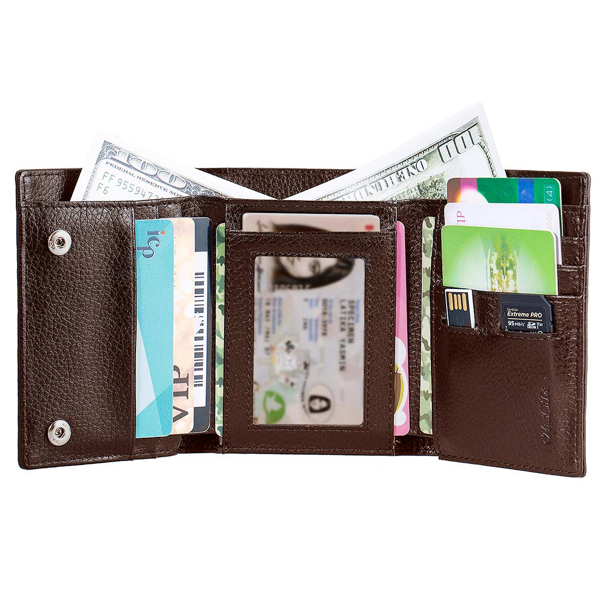 ManChDa Men's RFID Blocking Leather Wallet with Removable Chain - Slim Multi-Function Trifold Wallet for Dad, Gifts for Father's Day, Birthday, Anniversary - Perfect for Travel, Work & Everyday Use