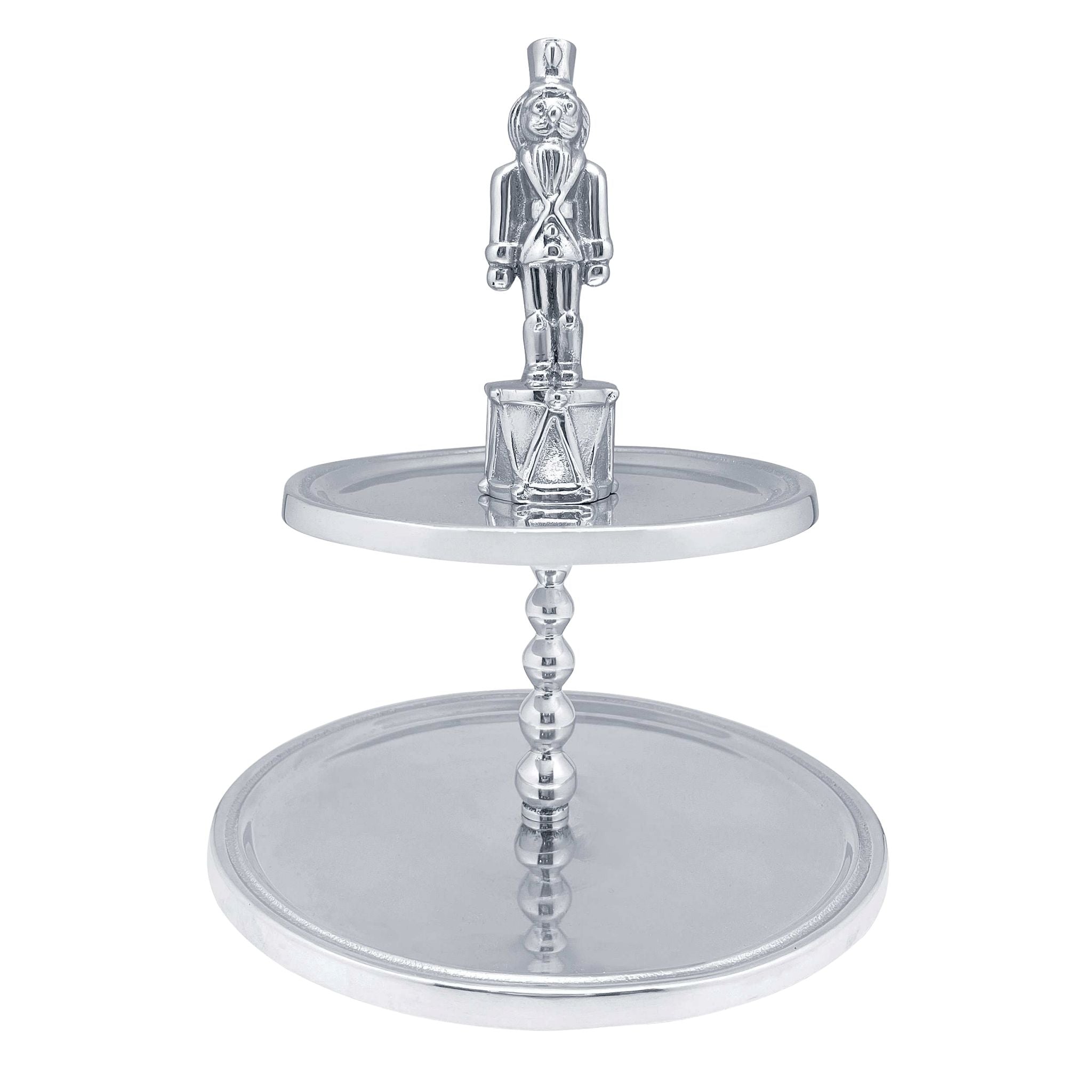 Premium 2-Tier Nutcracker Serving Tray - Elegant Holiday Dessert & Appetizer Display for Christmas Parties & Buffets