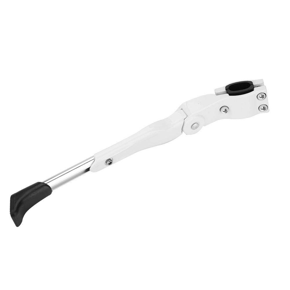 Aluminum Alloy Adjustable Bike Kickstand - Single Side Stand for Mountain & Road Bicycles - Easy Installation (White) | Perfect for Parking & Storage on Various Terrains