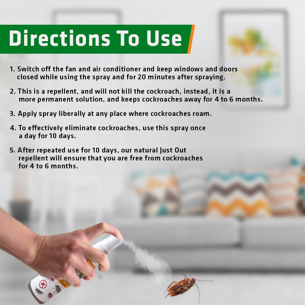 Herbal Strategi Cockroach Repellent Spray Refill - 500ml Natural Pest Control for Home, Kitchen & Bathroom - Safe & Effective Roach Deterrent