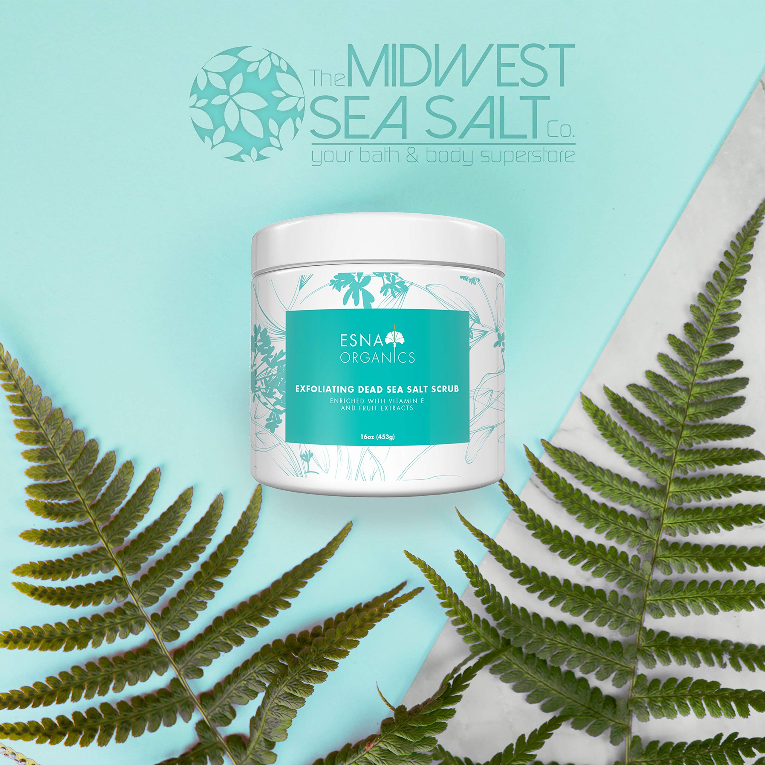 Dead Sea Salt Body Scrub - 16oz Exfoliating & Moisturizing for Smooth Skin - Perfect for Spa Day & At-Home Skincare Routine