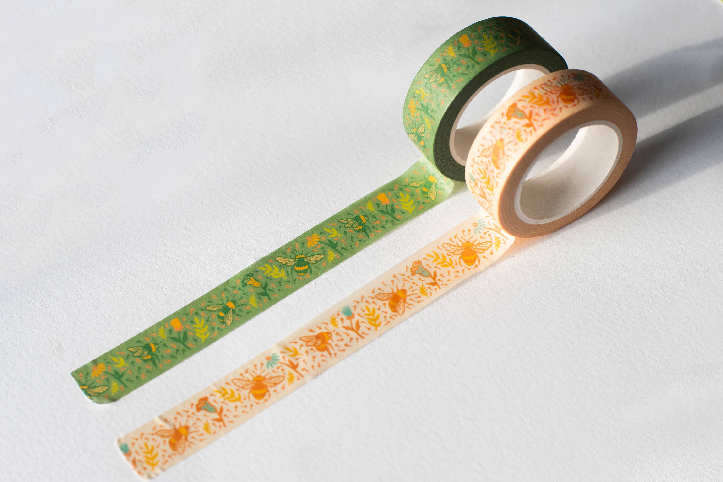 Bees & Flowers Washi Tape - Decorative Japanese Paper Tape for Scrapbooking, Journaling, Gift Wrapping & DIY Crafts