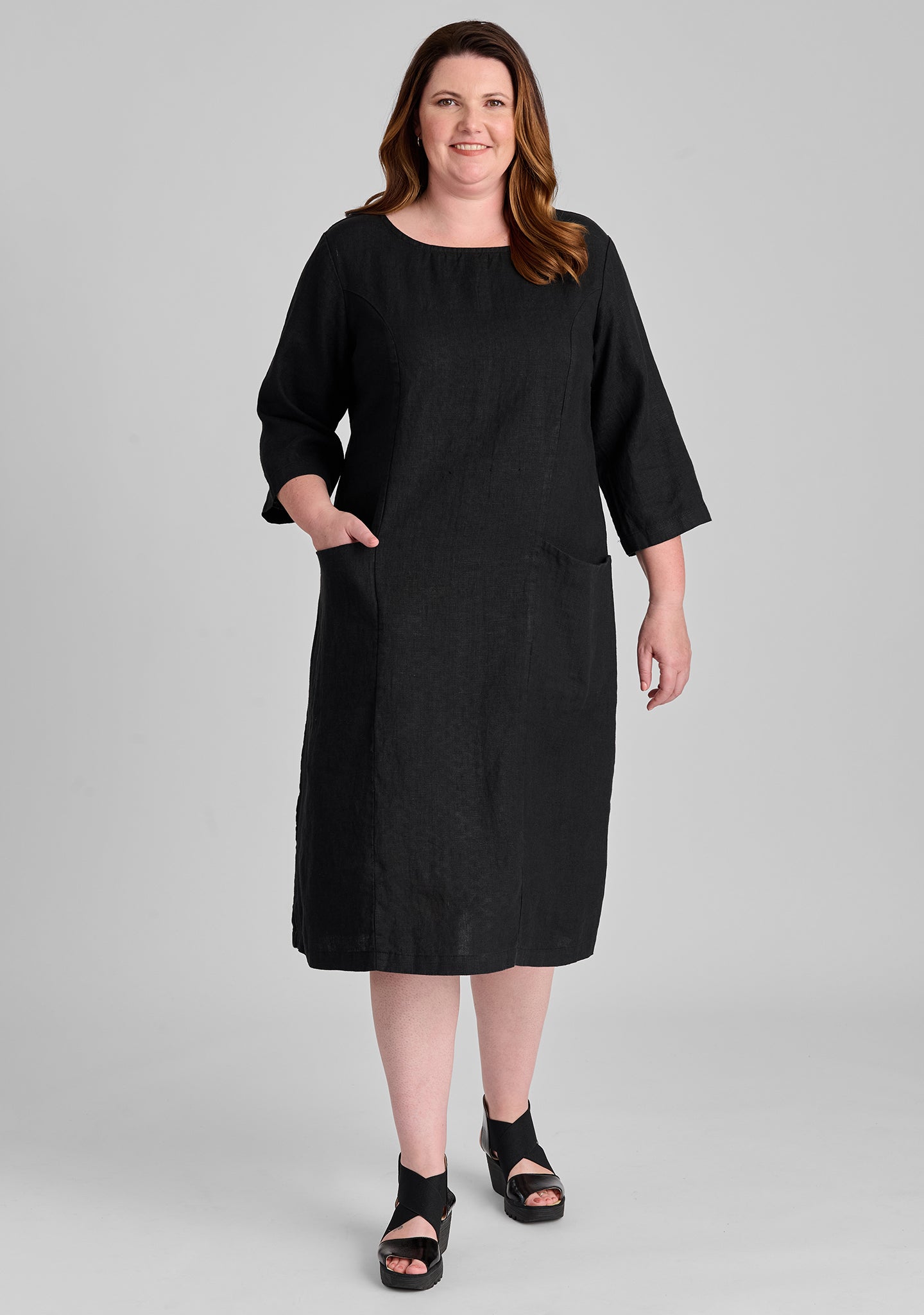 Slouch Pocket Linen Shift Dress - Women's Casual Boho Summer Dress for Beach, Vacation & Everyday Wear | FINAL SALE