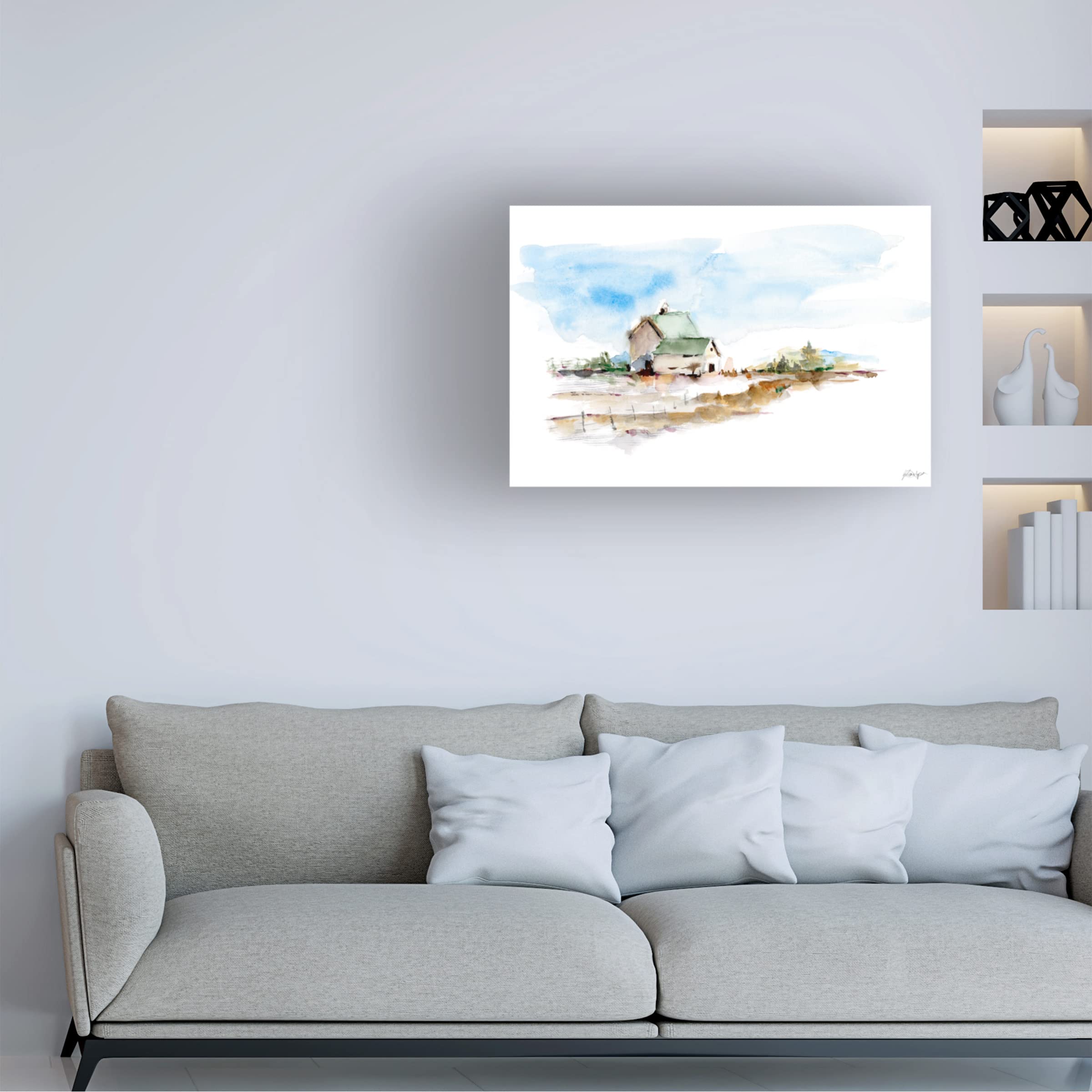 Ethan Harper 'Prairie Farmhouse I' Canvas Wall Art Print - Country Farmhouse Decor for Living Room, Bedroom & Office | Trademark Fine Art Collection