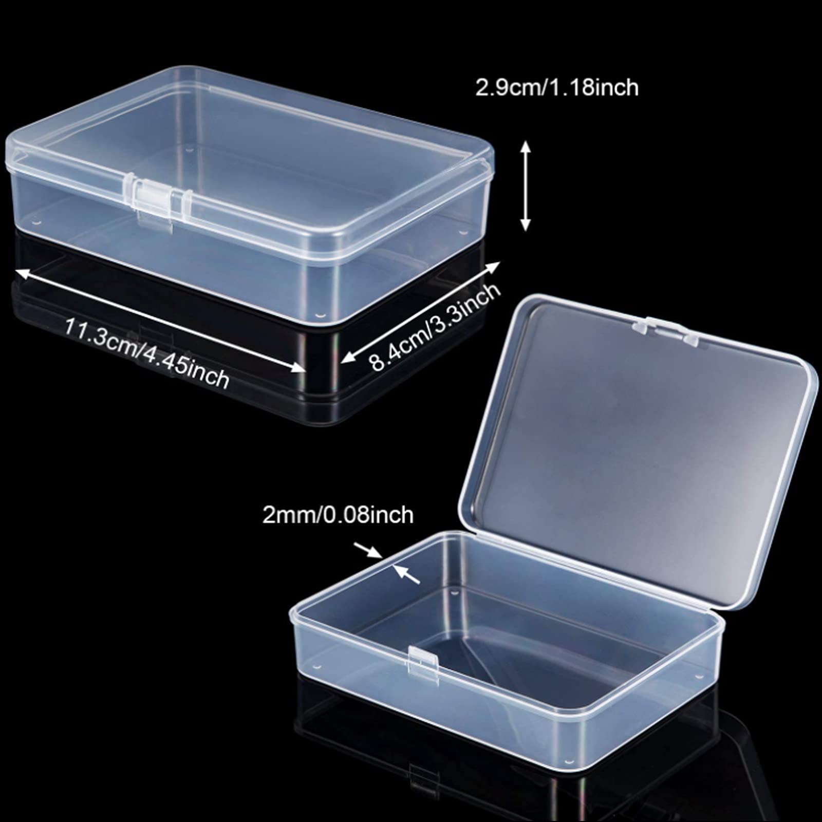 6-Piece Mini Clear Plastic Bead Storage Containers - Organize Small Items, Beads, Jewelry, Business Cards & Crafts (4.45