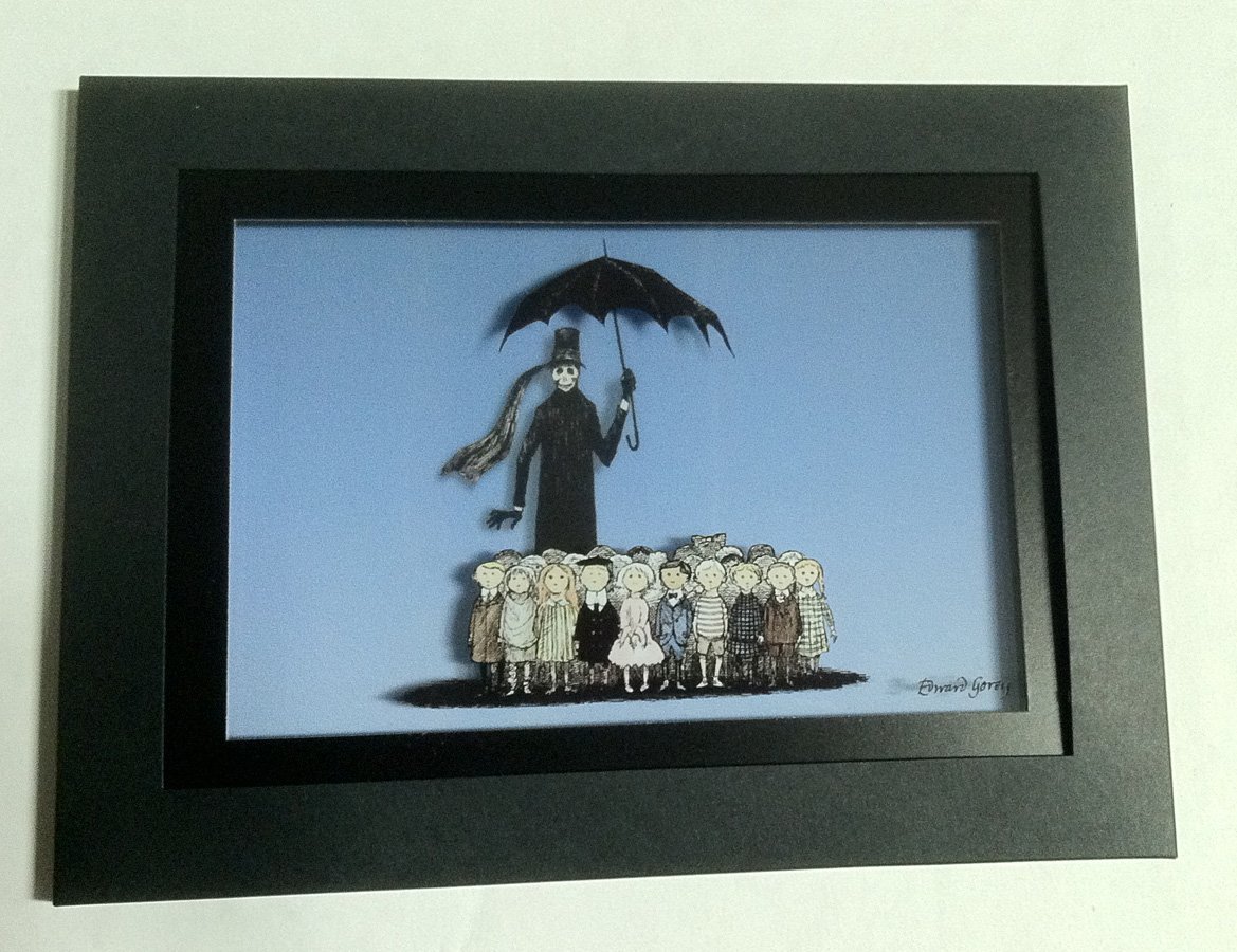 Arcane Vault's Edward Gorey Gashlycrumb Tinies 3D HD2 Laser Cel™ - 6x8 Inch Matted Mylar Art Print with 3D Effect - Perfect for Framing & Gothic Home Decor | Unique Gift for Book Lovers & Dark Art Collectors