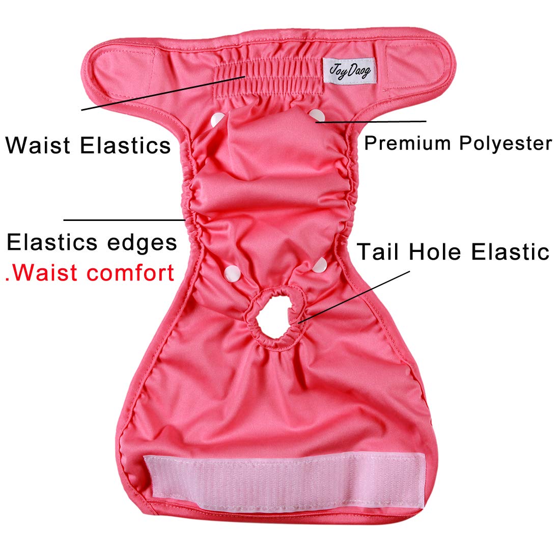 Premium Reusable Female Dog Diapers for Small Dogs - 3 Pack Washable Puppy Nappies with Detachable Pads | Perfect for House Training, Incontinence & Travel Use