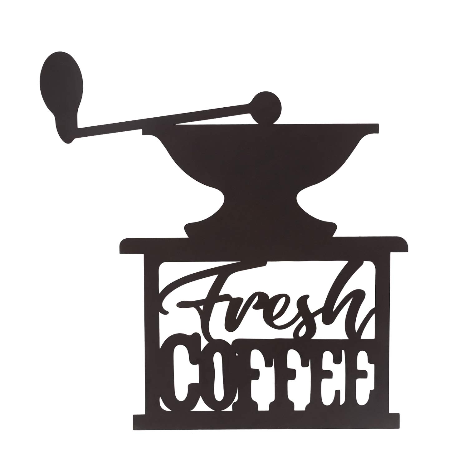 Vintage Metal Coffee Grinder Wall Art - 17x15.7 Inch Rustic Tin Sign for Kitchen Decor, Cafe & Bar - Perfect for Coffee Shop, Home & Office Wall Hanging Decorations