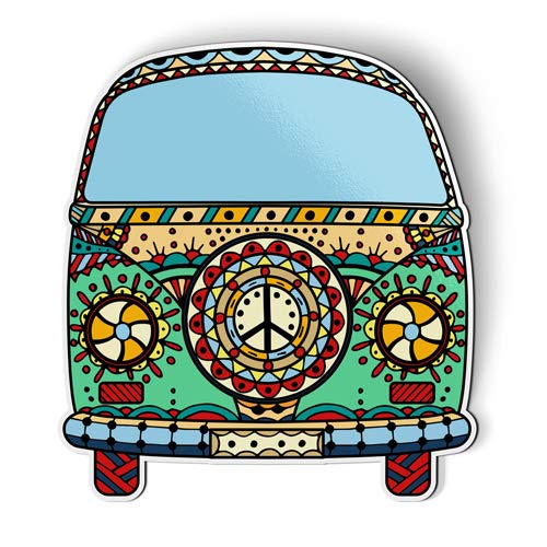 Volkswagen Peace Van Magnet for Car Fridge Locker - 5.5 Inch Decorative Fridge Magnet - Perfect for VW Enthusiasts, Home Kitchen Decor & Office Accessories