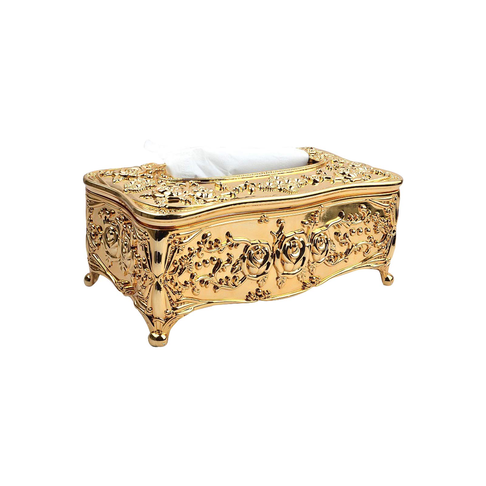 Luxury Rose Gold Acrylic Tissue Box Cover - Elegant Bling Rhinestone Decor for Bathroom Vanity, Bedroom Dresser, Nightstand, Office Desk & Living Room Table | Perfect Home Decor Gift for Women