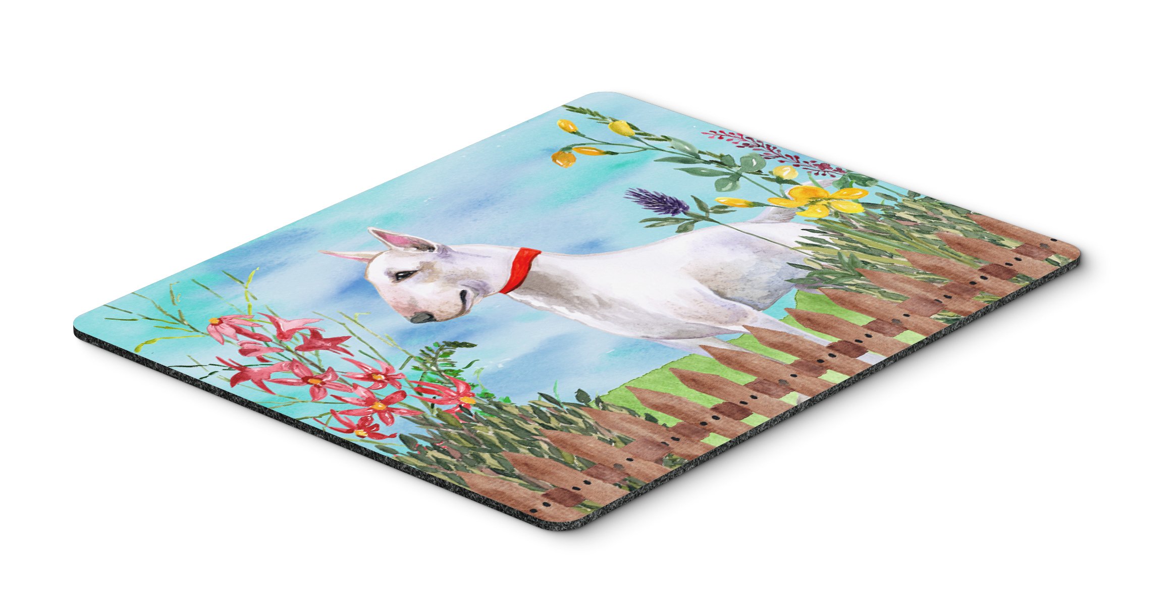 Bull Terrier Spring Mouse Pad & Hot Pad - Washable Large Mouse Mat for Home Office, Gaming, and Computer Work | Durable Trivet for Kitchen & Desk Use
