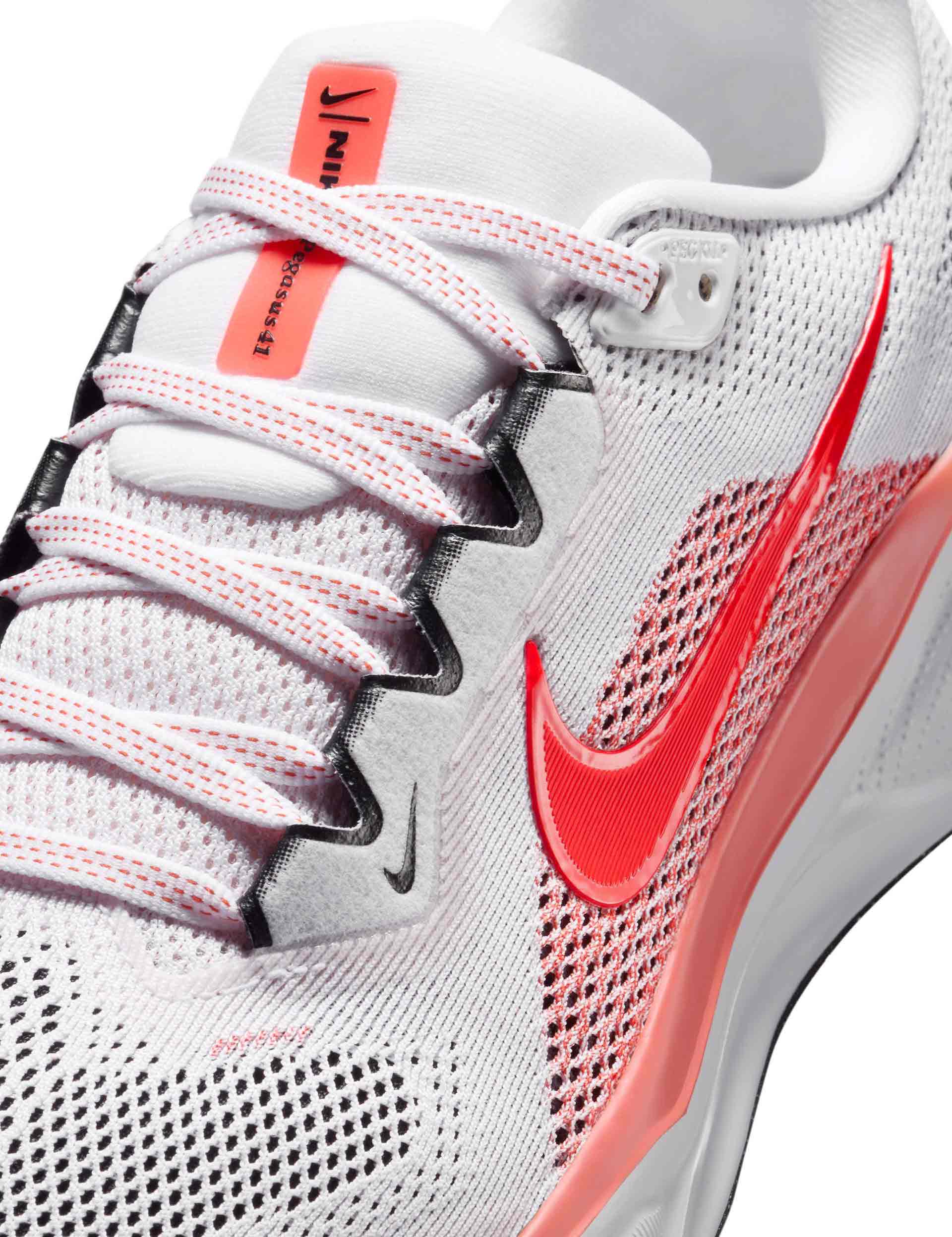 Nike Pegasus 41 Running Shoes - White/Bright Crimson/Magic Ember/Black | Lightweight Cushioned Sneakers for Men & Women | Perfect for Jogging, Gym Workouts & Daily Wear