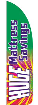 Feather Flag Banner for Sidewalk Advertising - Huge Mattress Sale Promotion (Flag Only) | Perfect for Retail Stores, Car Dealerships & Outdoor Events