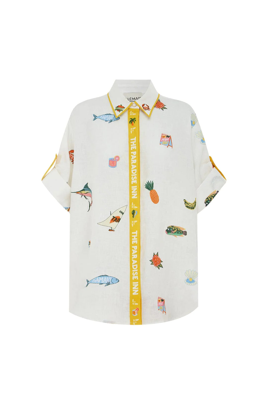 Blue Marlin Embroidered Shirt for Men - Hawaiian Style Casual Button Down Shirt - Perfect for Beach Vacation, Summer Party & Tropical Getaway