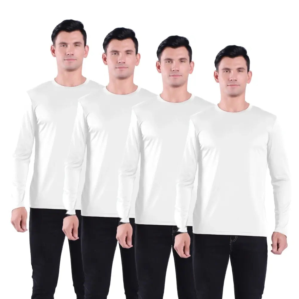 4 Pack Men's Performance Long Sleeve T-Shirts - Moisture Wicking, Quick Dry Workout Shirts for Running, Gym & Outdoor Activities