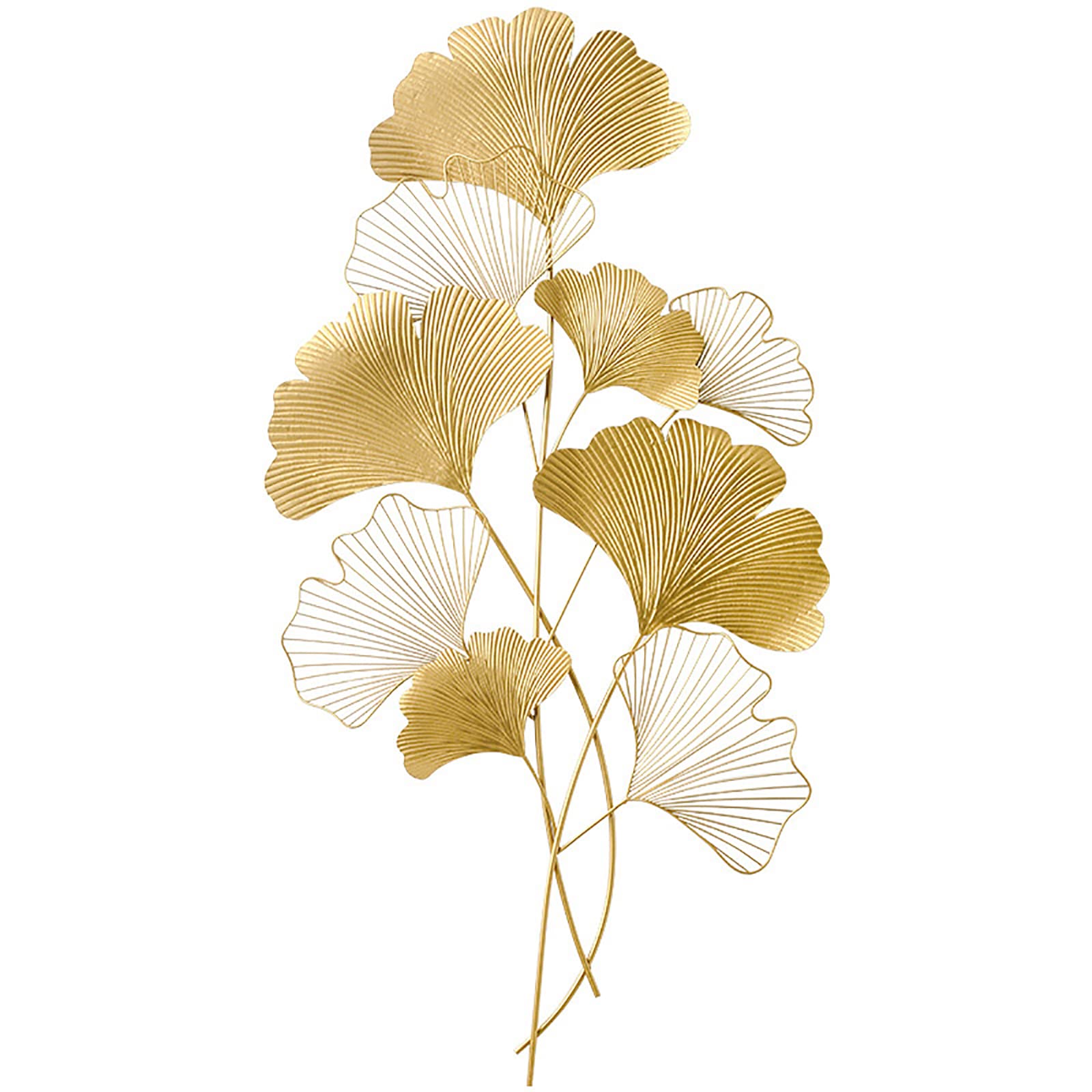 YDYBY Large Gold Ginkgo Biloba Leaf Metal Wall Art - Modern 43x27 Inch Wall Sculpture for Living Room, Office & Study - Elegant Home Decor for Boho, Farmhouse & Contemporary Interiors