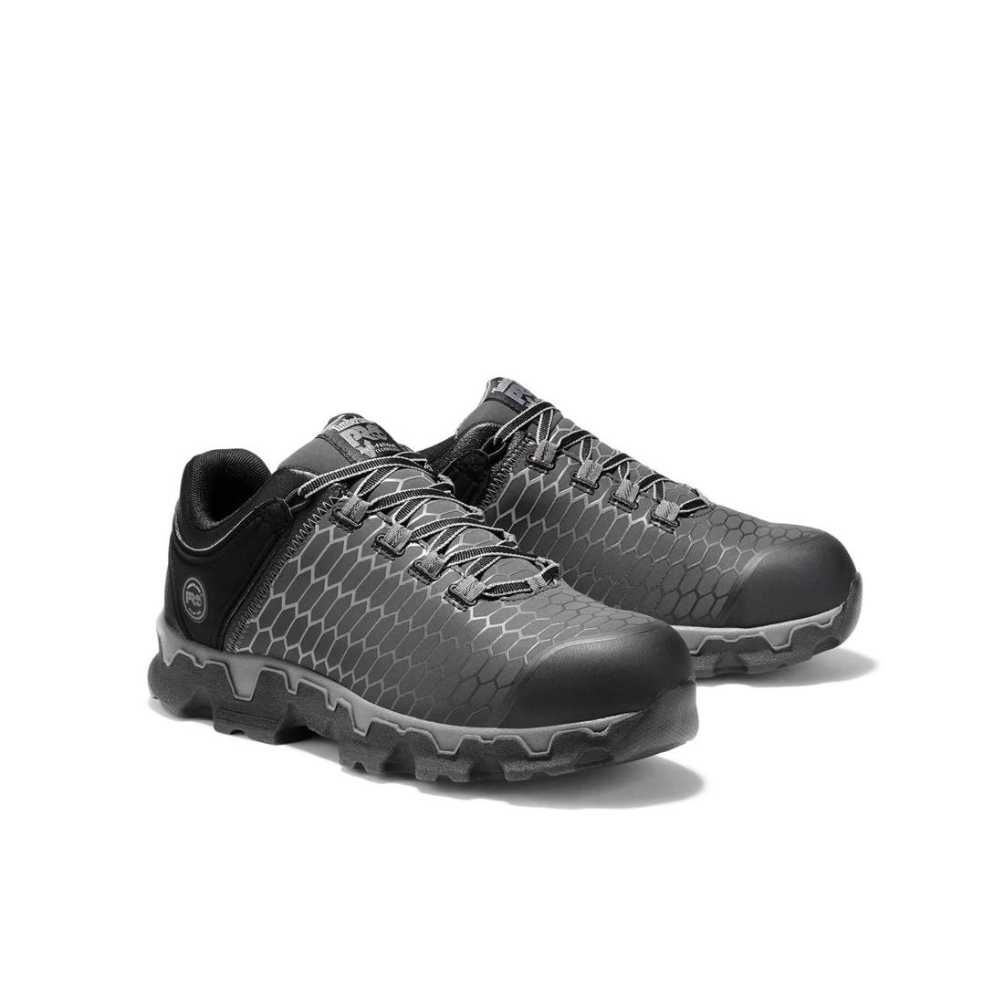 Powertrain Sport Alloy Toe Work Shoes for Men - Grey & Black Safety Shoes - Lightweight & Comfortable for Construction, Warehouse & Industrial Work
