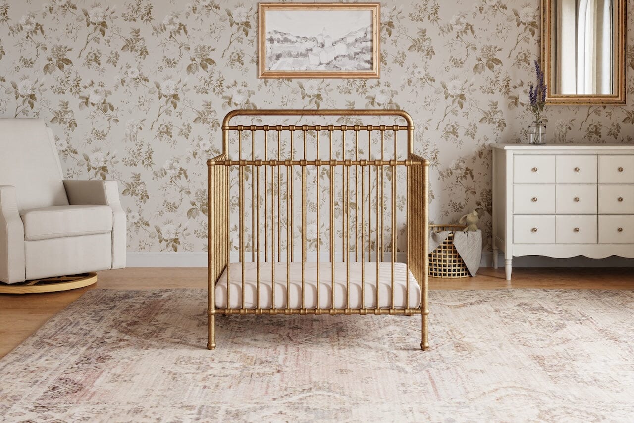 Namesake Abigail 3-in-1 Convertible Mini Crib for Nursery - Space-Saving Baby Bed with Bassinet & Toddler Conversion | Perfect for Small Rooms, Apartments & Travel