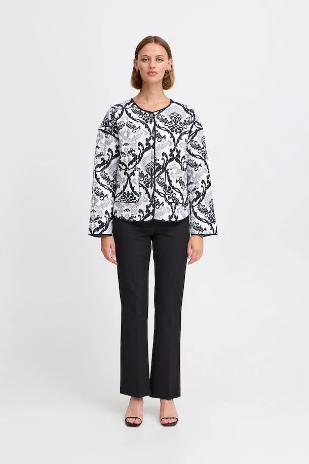 Maura Jacket - Stylish Black Paisley Print Women's Jacket for Fall & Winter Fashion | Perfect for Outdoor Activities, Work & Casual Wear