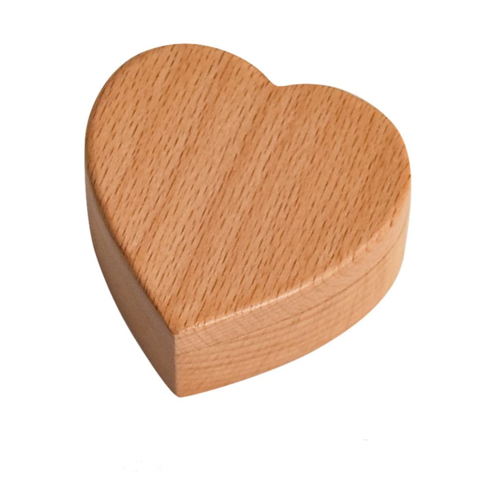 Heart-Shaped Wooden Engagement Ring Box with Sponge Lining - Romantic Wedding Proposal Jewelry Box for Couples, Perfect for Surprise Proposals & Anniversary Gifts