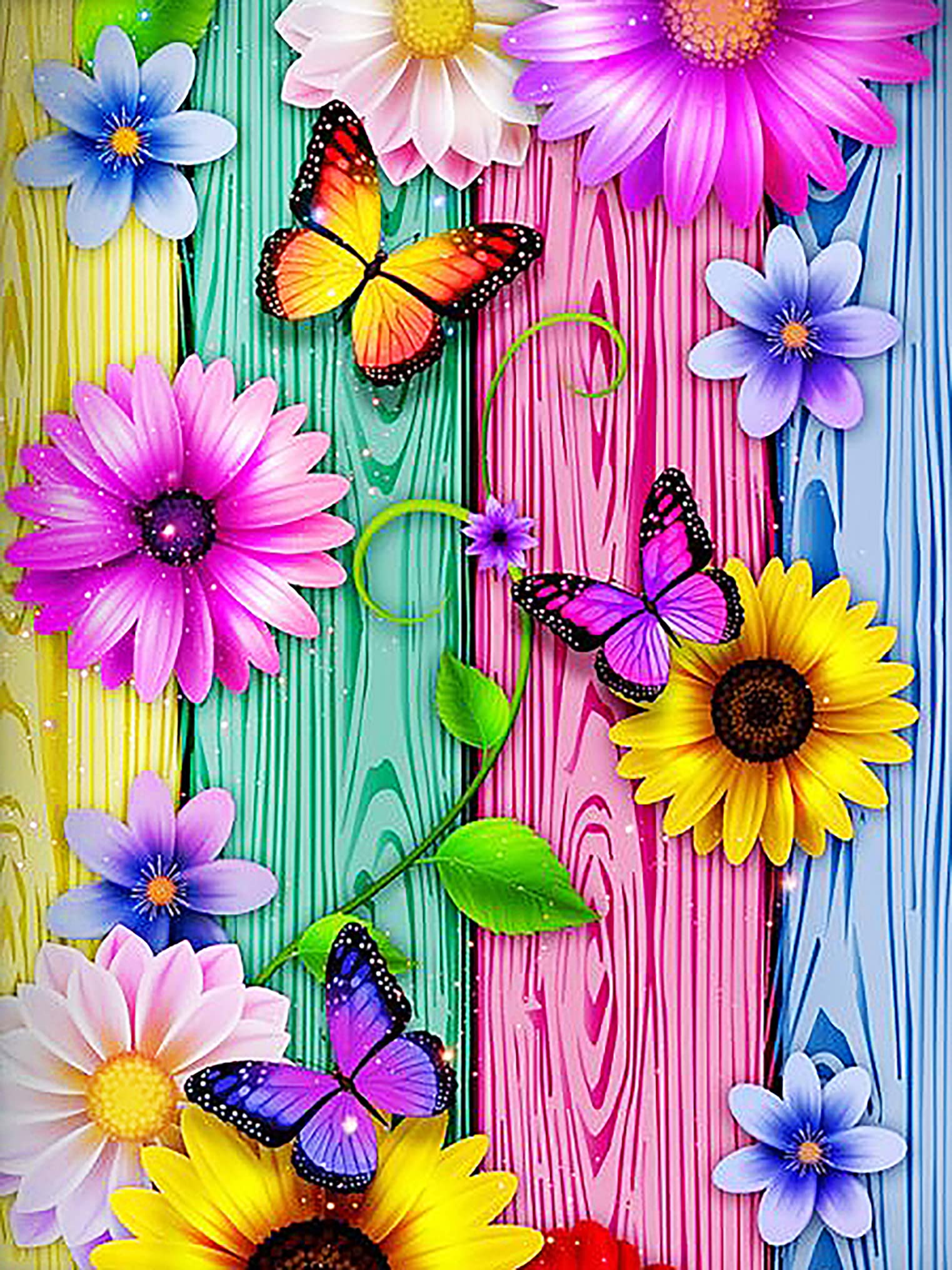 5D Diamond Painting Kit for Adults - Full Drill Round Diamond Art with Butterfly Design (12x16 Inch) - Perfect for Parent-Child Bonding, Home Wall Decor, Stress Relief & Unique Gift Idea