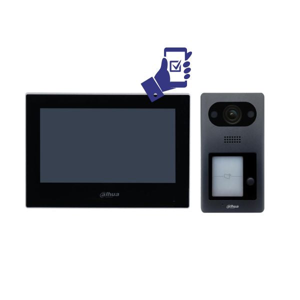Dahua Smartphone Intercom Kit - 7 Inch HD Video Door Phone System DHI-7INBLK3211D for Home & Office Security - Monitor Visitors & Control Access Remotely via Mobile App